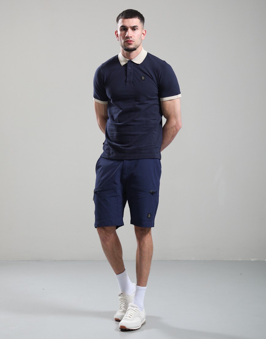 Luke 1977 Williams 2500 Contrast Polo Shirt Dark Navy
