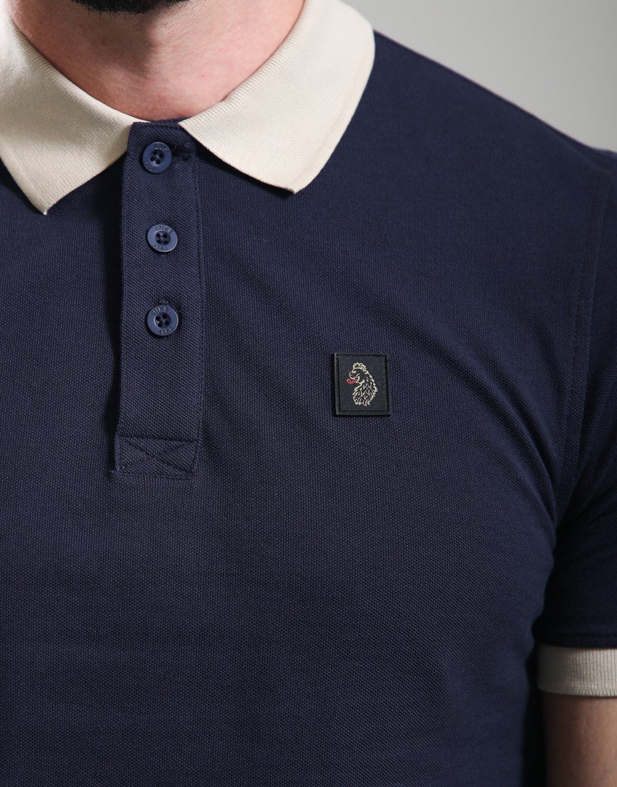 Luke 1977 Williams 2500 Contrast Polo Shirt Dark Navy