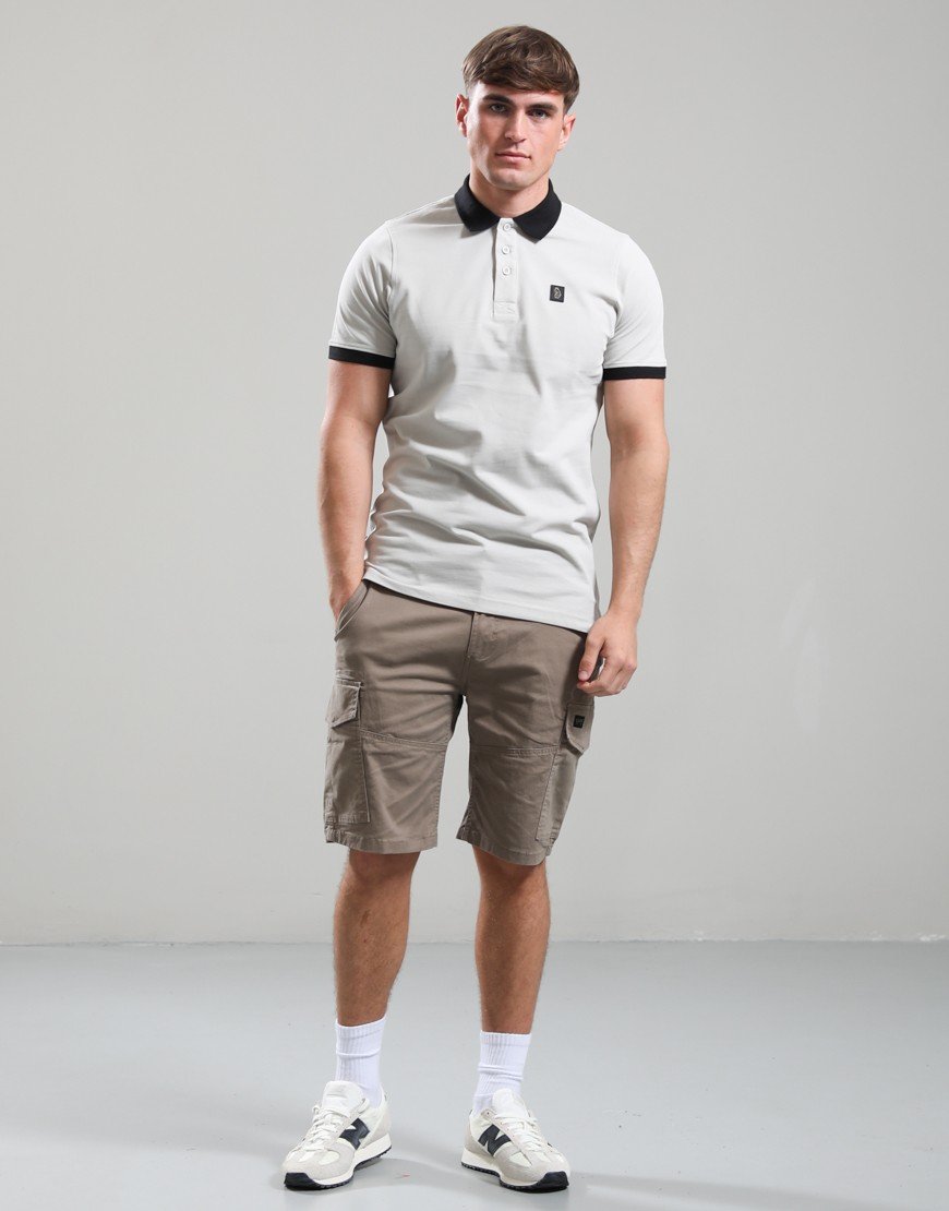 Luke 1977 Williams 2500 Contrast Polo Shirt Ice Grey