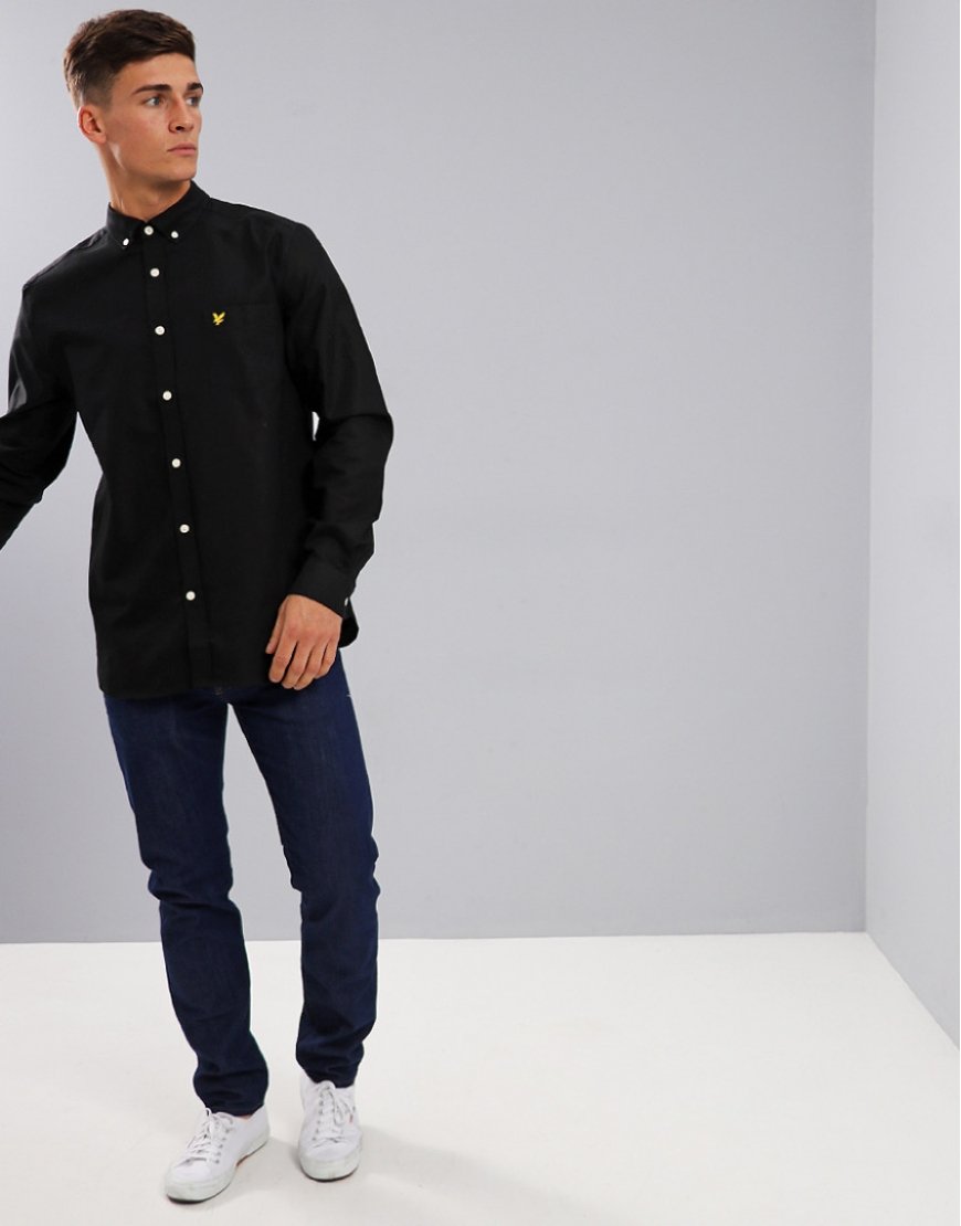 Lyle Scott Vin Aw18 Shirts Oxford True Black Terraces Menswear
