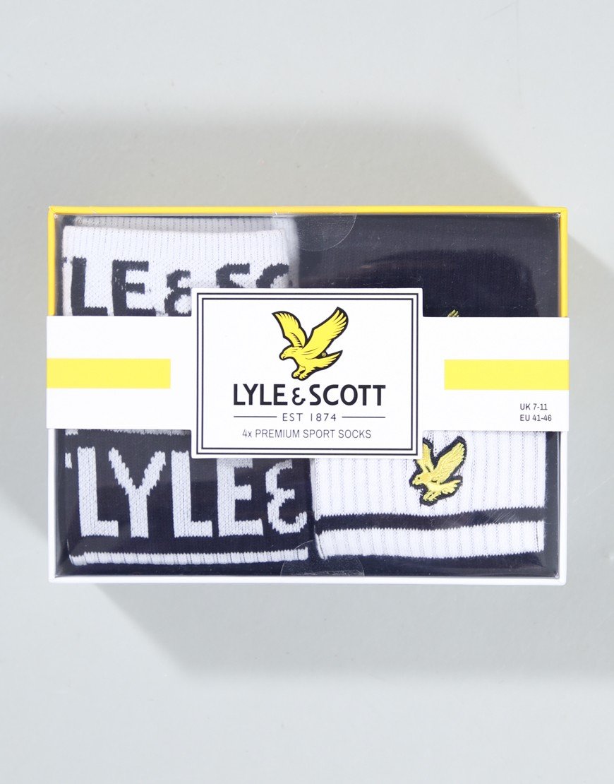 Lyle & Scott Ackley 4 Pack Socks Black