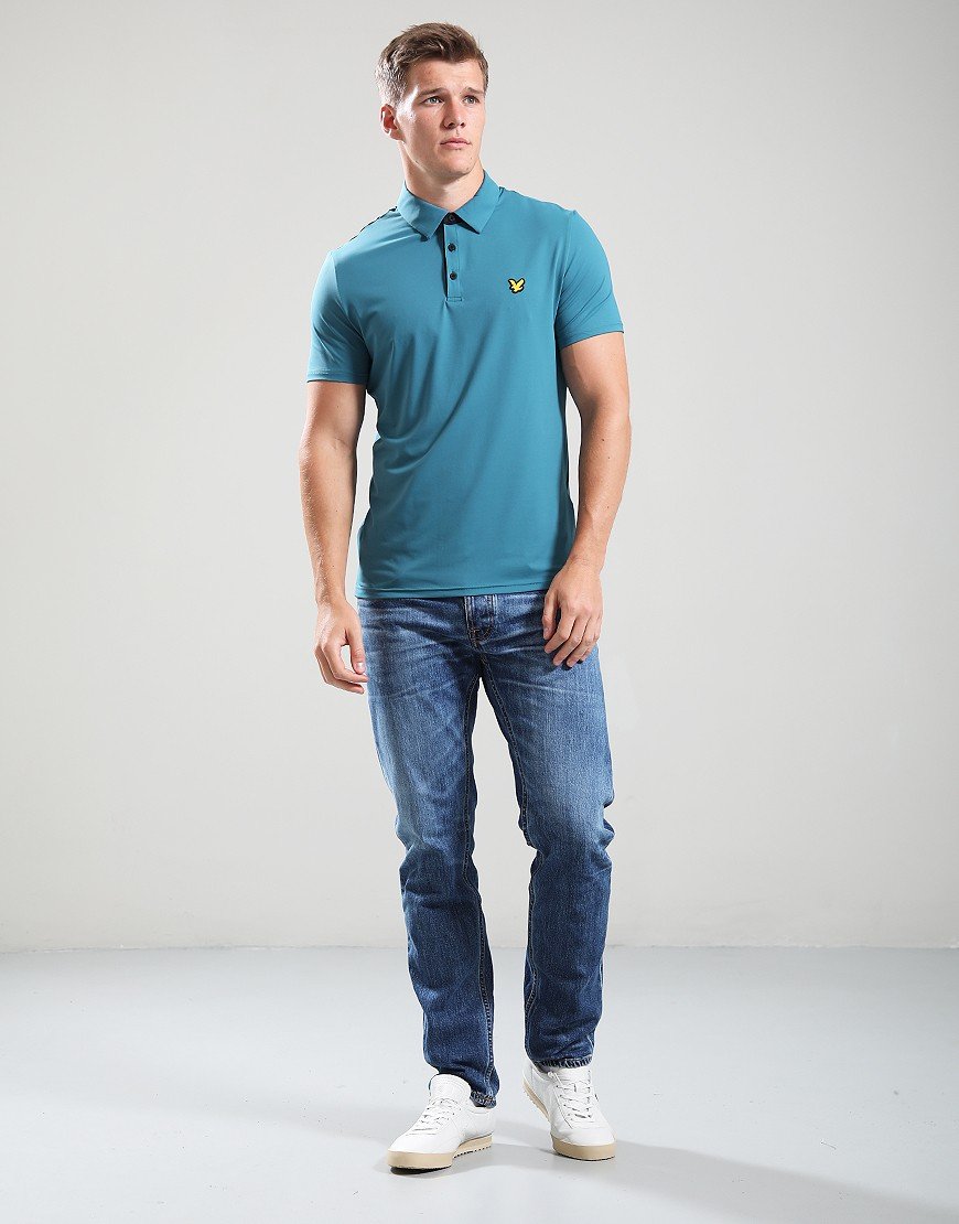 Lyle & Scott Contrast Placket Polo Shirt Albatross/Jet Black