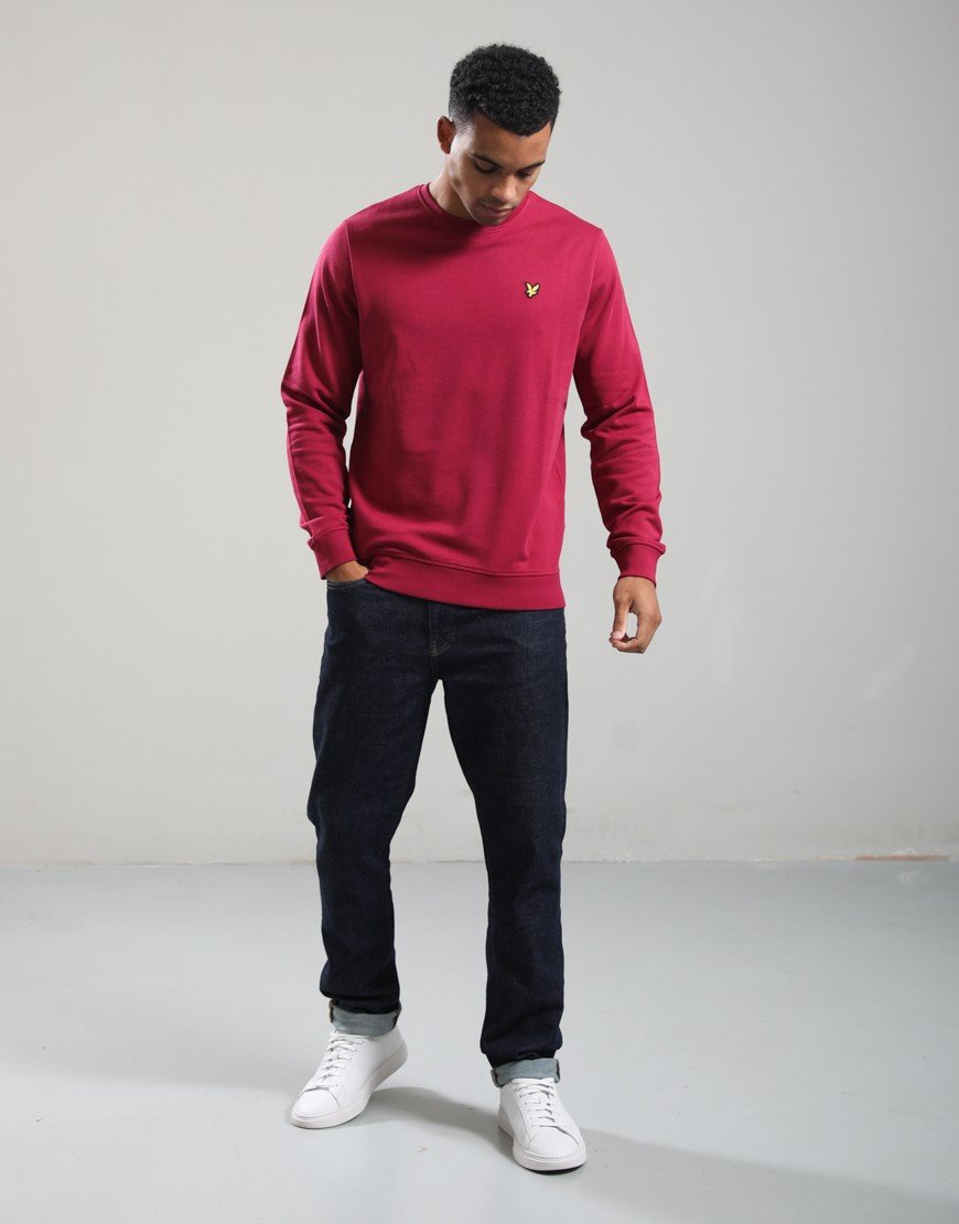 Lyle & Scott Crew Neck Sweat Rich Burgundy