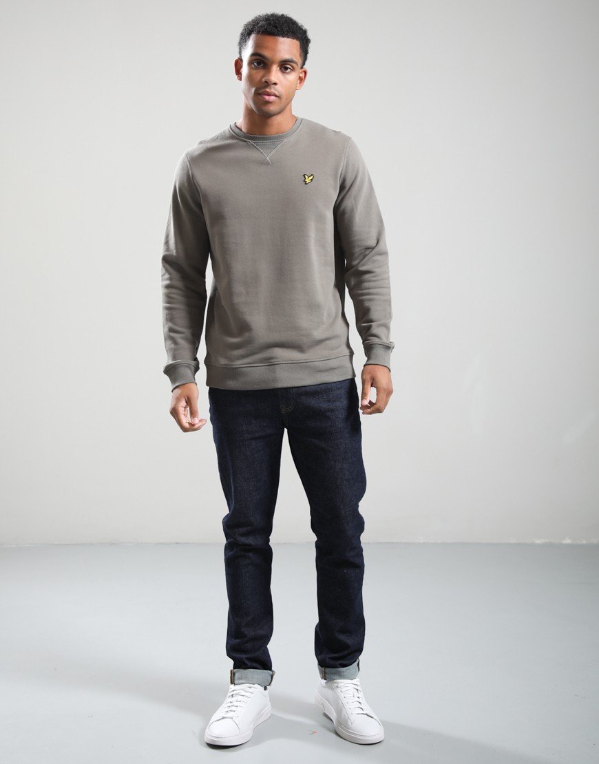 Lyle & Scott Crew Neck Sweat Khaki Ash