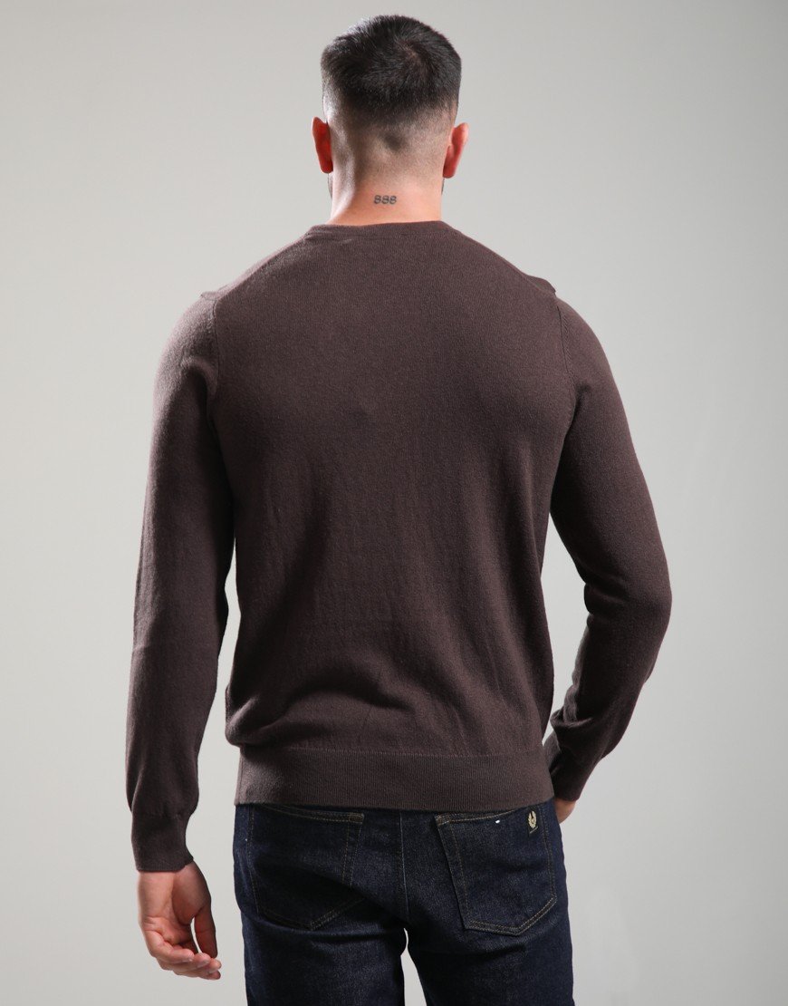 Lyle & Scott Merino Crew Knit Espresso