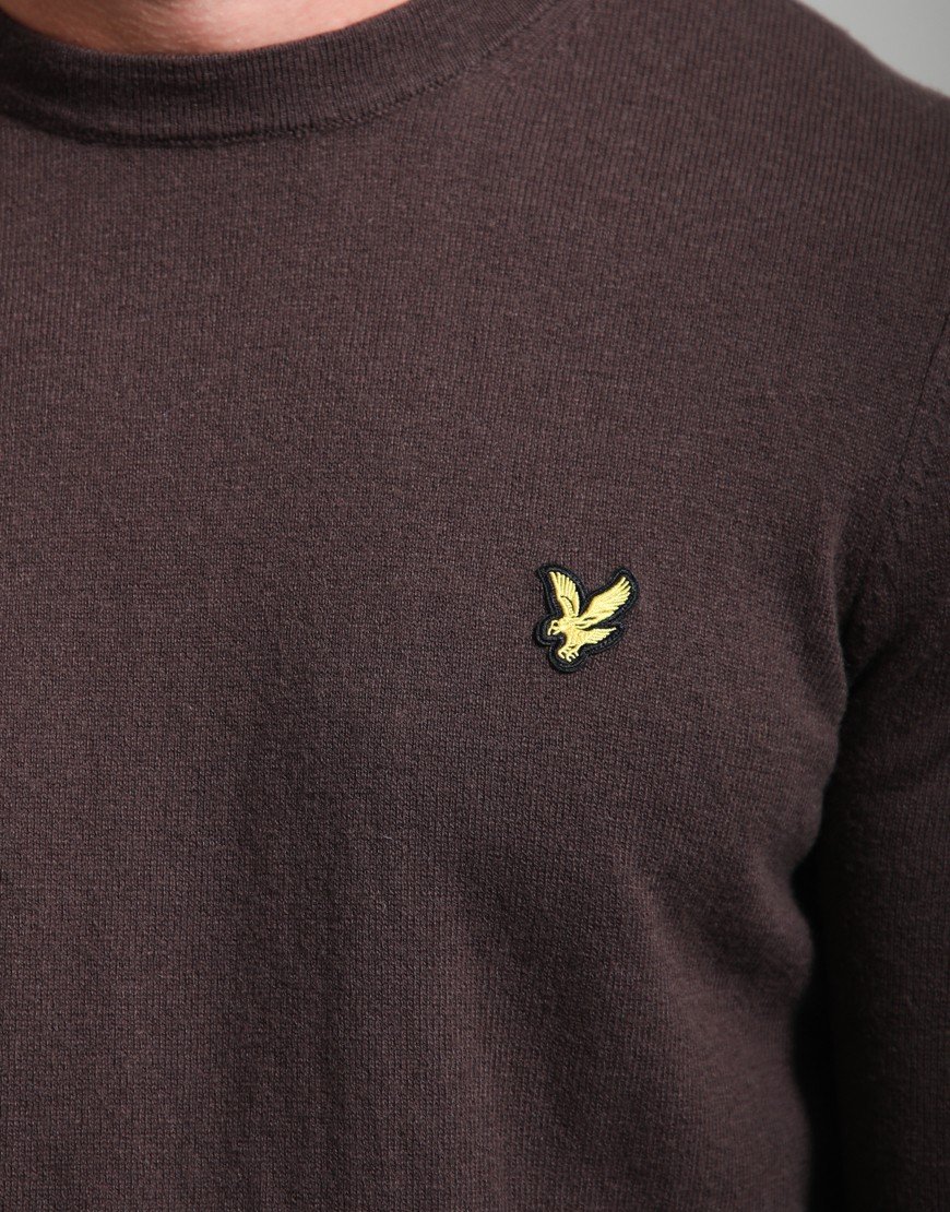 Lyle & Scott Merino Crew Knit Espresso