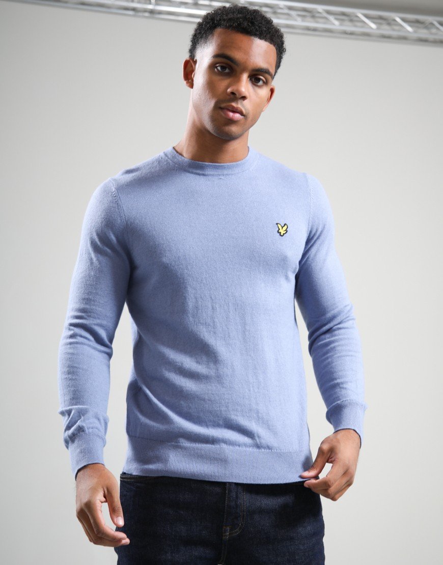 Lyle & Scott Merino Crew Knit Power Blue