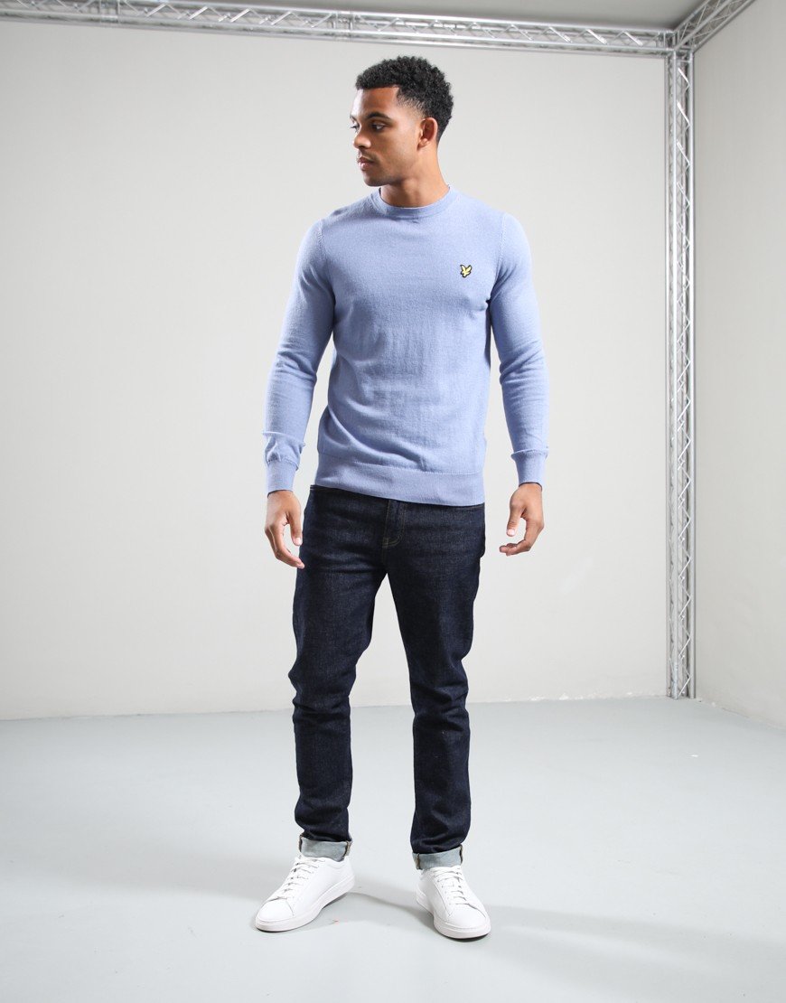 Lyle & Scott Merino Crew Knit Power Blue