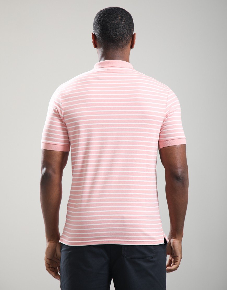 Lyle & Scott Pique Breton Polo Shirt Pink Grapefruit/White