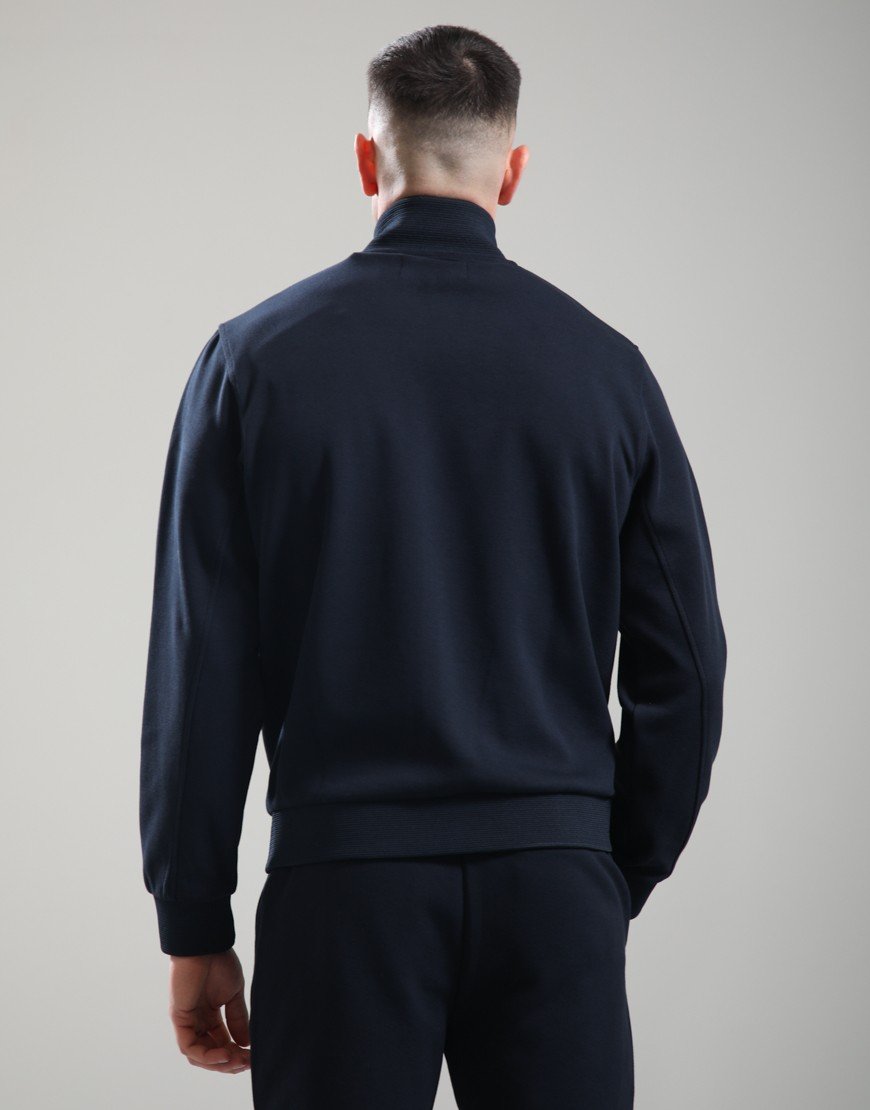 Lyle & Scott Pique Zip Through Track Jacket Dark Navy