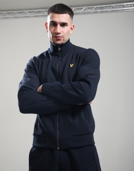 Lyle & Scott Pique Zip Through Track Jacket Dark Navy