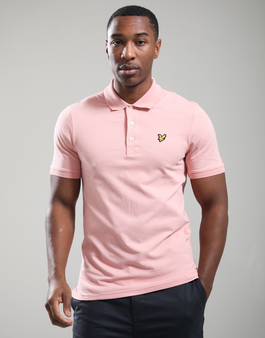 Lyle & Scott Plain Polo Shirt Pink Grapefruit