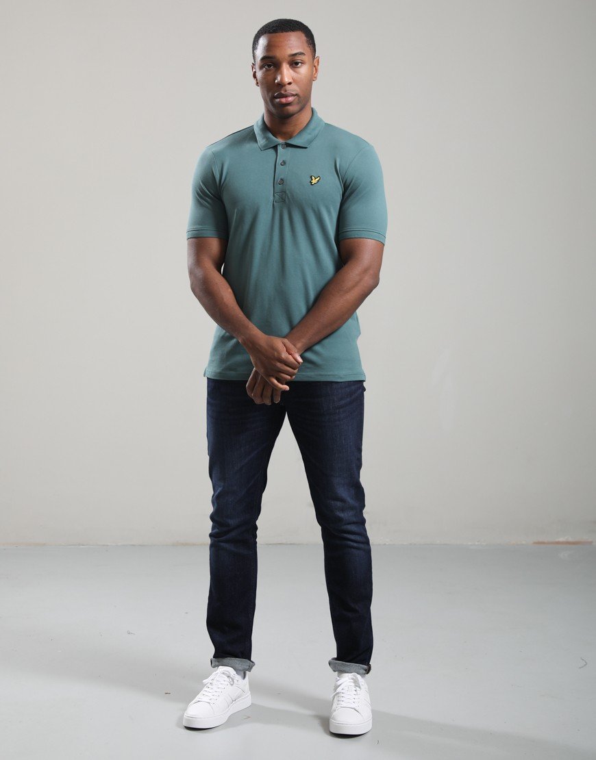 Lyle & Scott Plain Polo Shirt Silver Pine