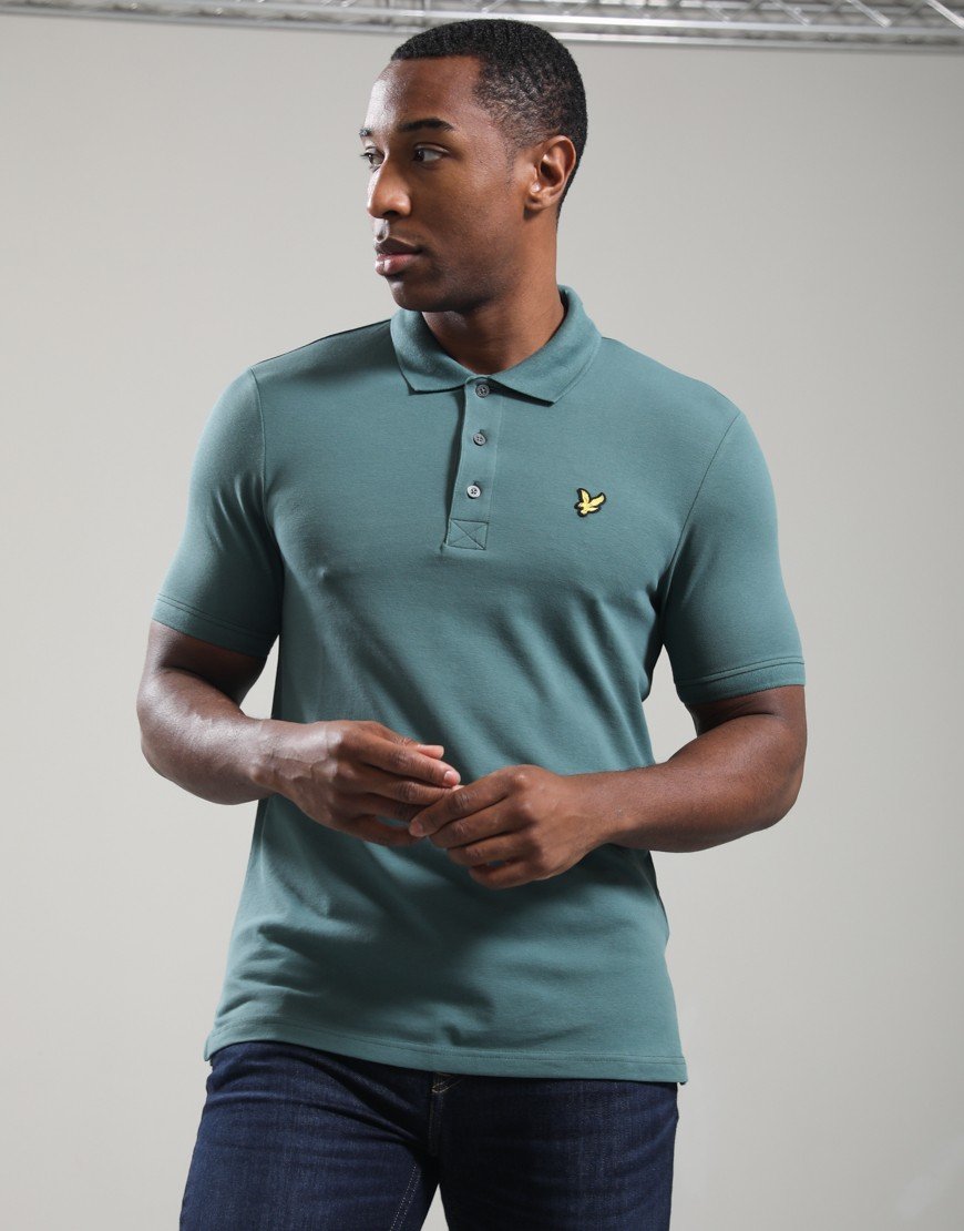 Lyle & Scott Plain Polo Shirt Silver Pine