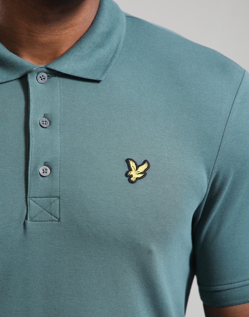 Lyle & Scott Plain Polo Shirt Silver Pine