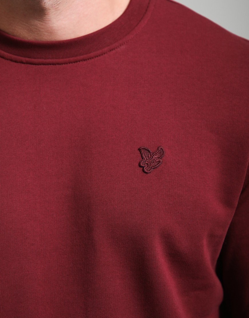 Lyle & Scott Superfine Crew Neck Sweat Fairway Burgundy