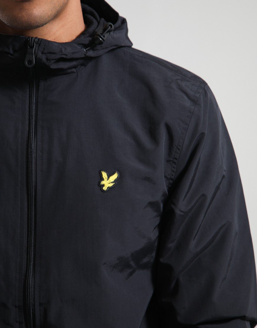Lyle & Scott Taped Zip Hooded Jacket Jet Black