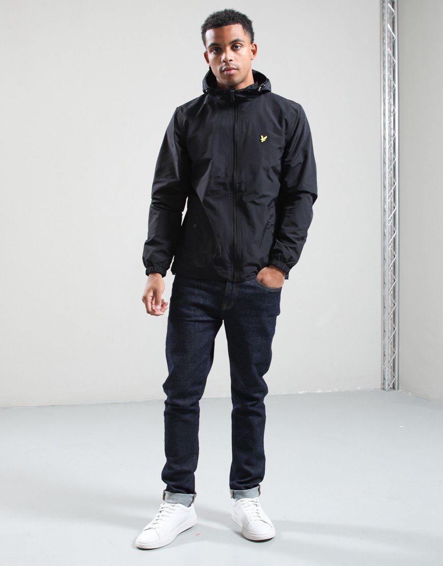 Lyle & Scott Taped Zip Hooded Jacket Jet Black
