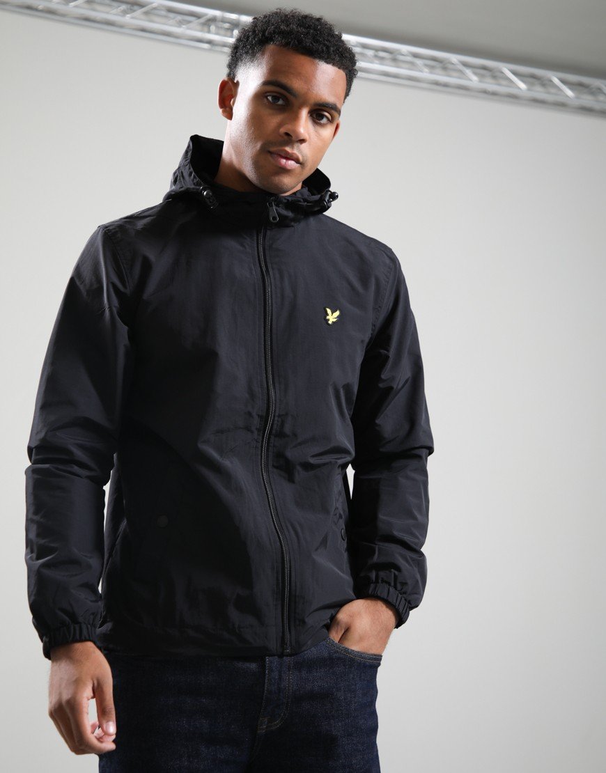 Lyle & Scott Taped Zip Hooded Jacket Jet Black