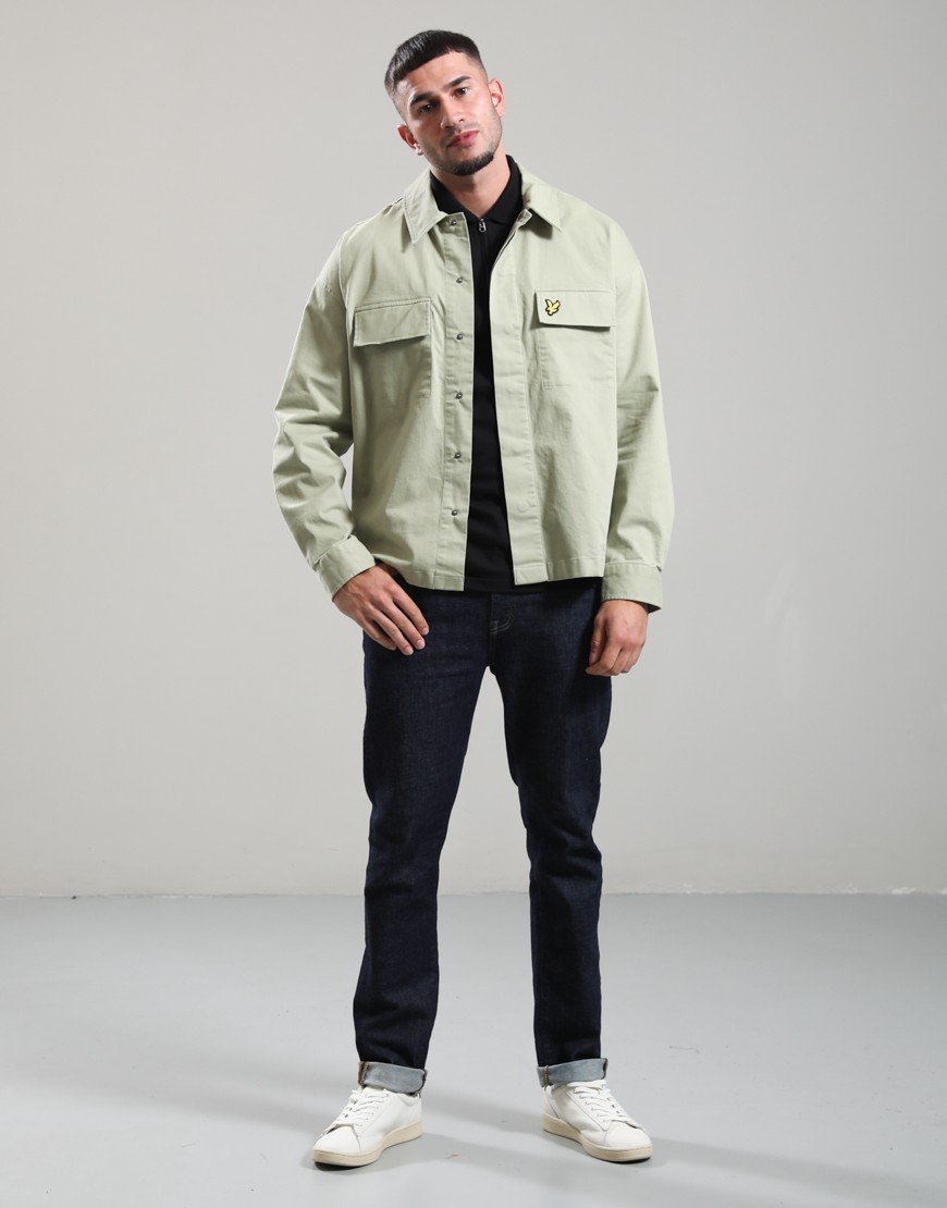 Lyle & Scott Washed Overshirt Smoke Olive