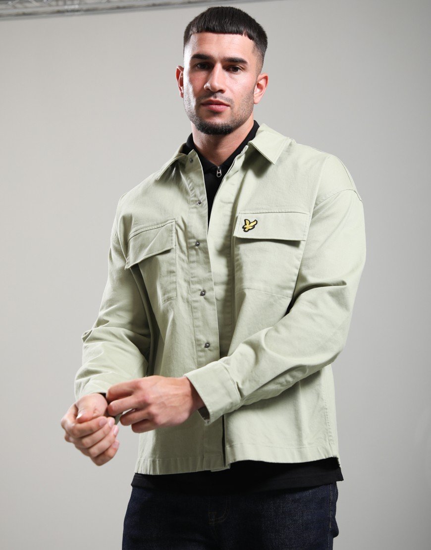 Lyle & Scott Washed Overshirt Smoke Olive