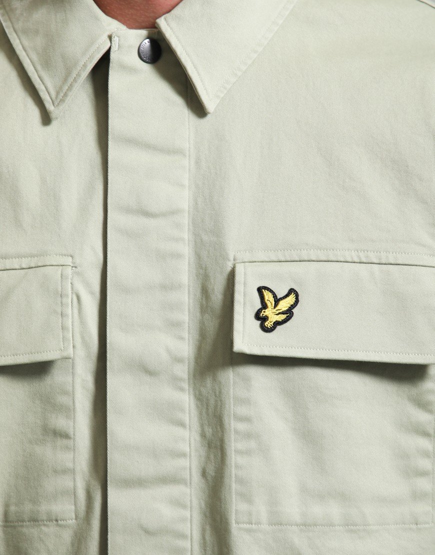 Lyle & Scott Washed Overshirt Smoke Olive