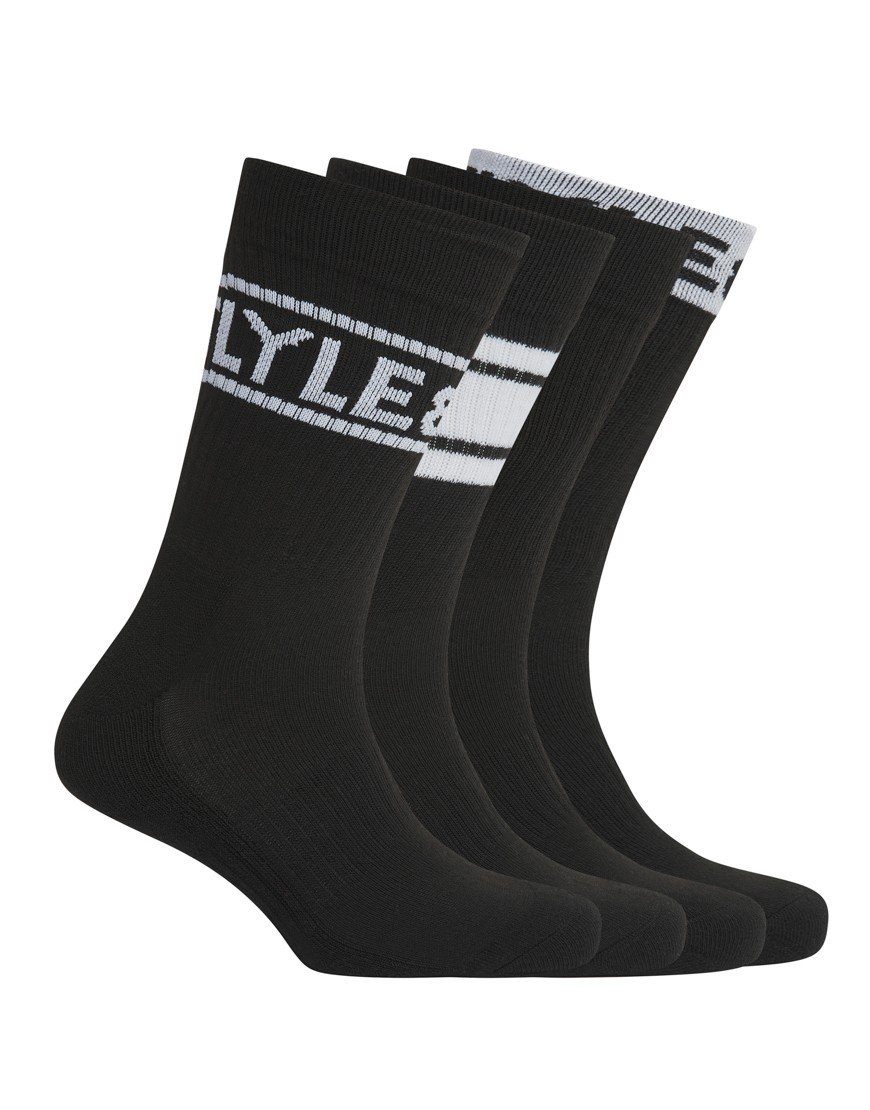 Lyle & Scott Ackley 4 Pack Socks Black