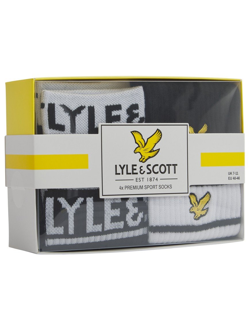 Lyle & Scott Ackley 4 Pack Socks Black