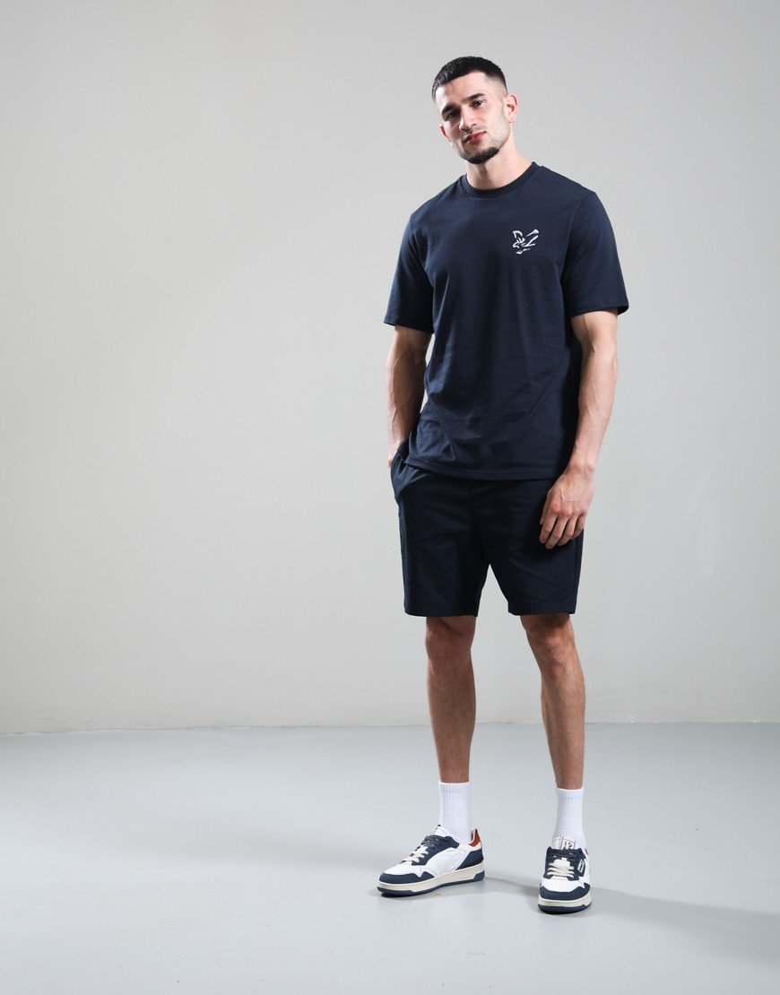 Lyle & Scott Chrome Eagle Graphic T-Shirt Dark Navy/White