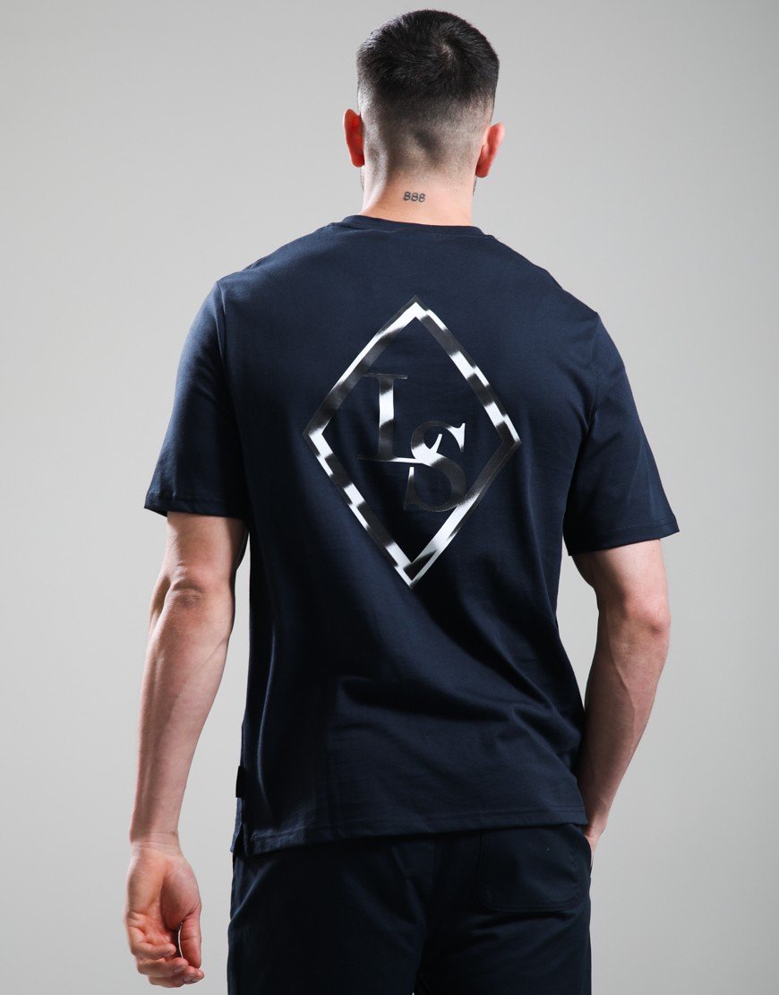 Lyle & Scott Chrome Eagle Graphic T-Shirt Dark Navy/White