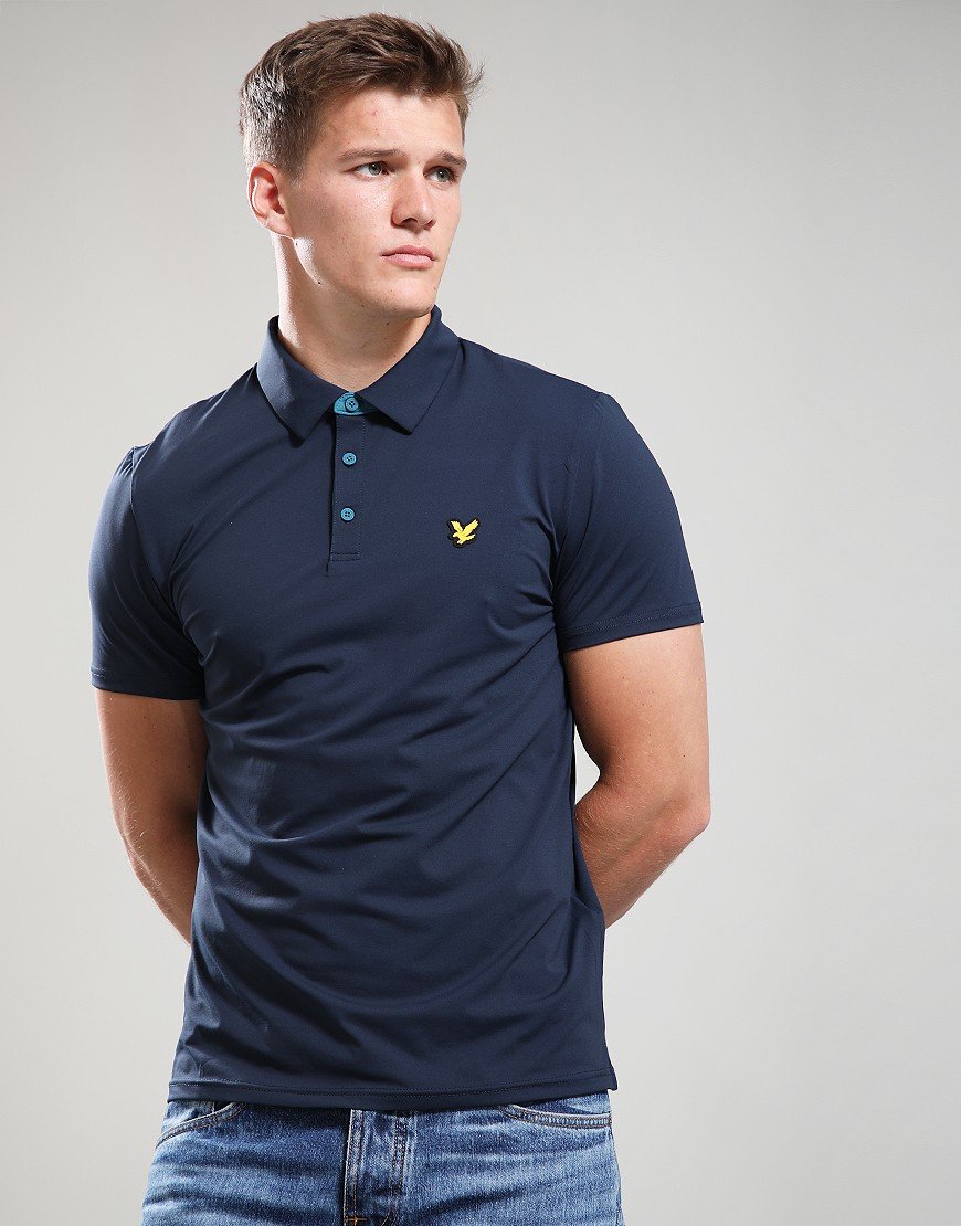 Lyle & Scott Contrast Placket Polo Shirt Navy/Albatross 