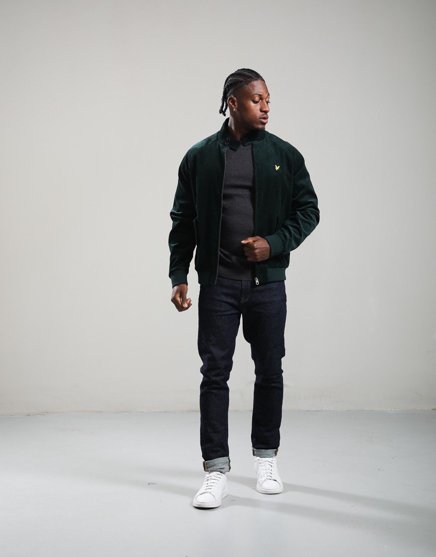 Lyle & Scott Cord Harrington Jacket Darkest Green