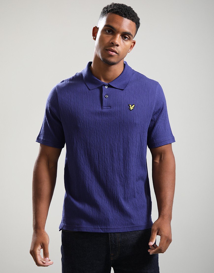 Lyle & Scott Crepe Polo Shirt Deep Indigo