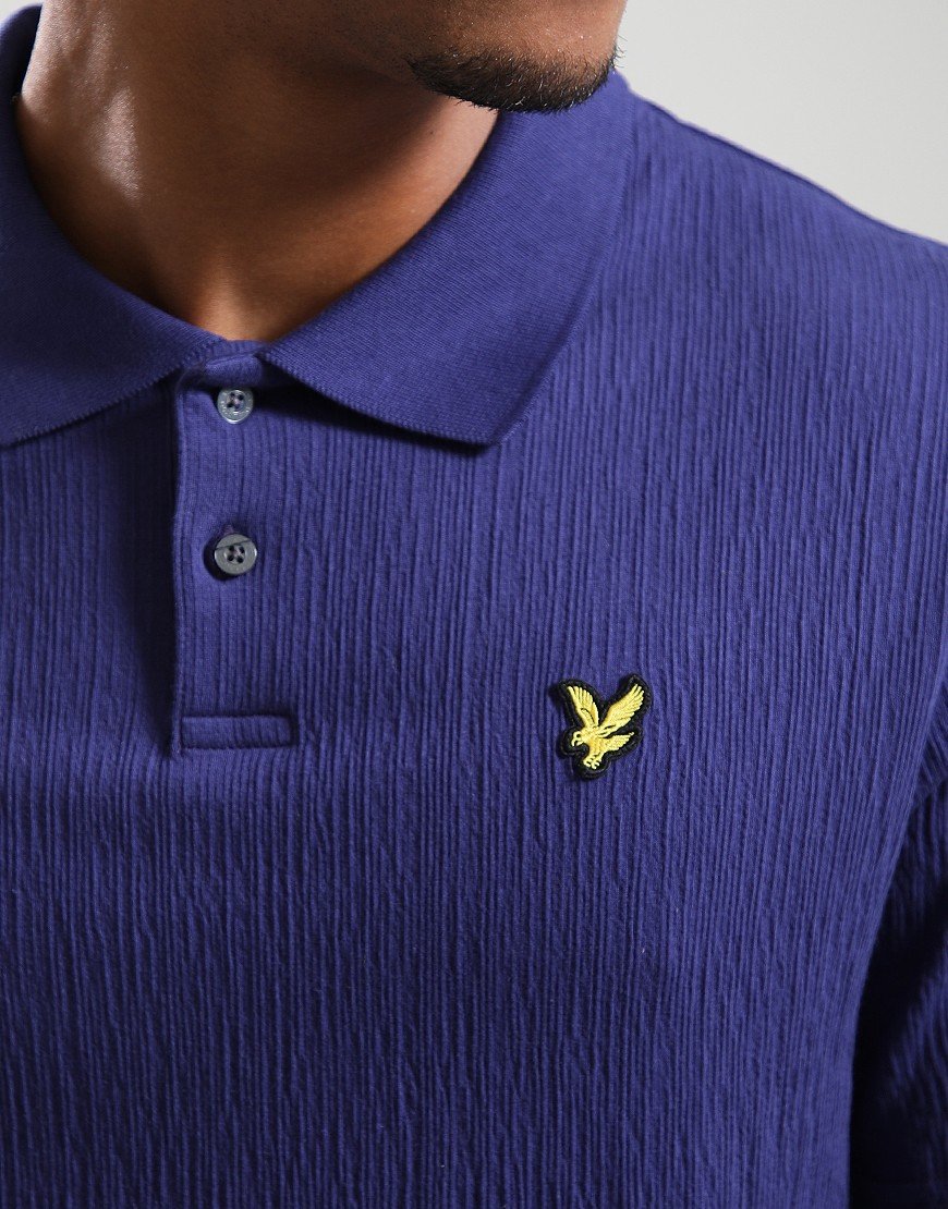 Lyle & Scott Crepe Polo Shirt Deep Indigo