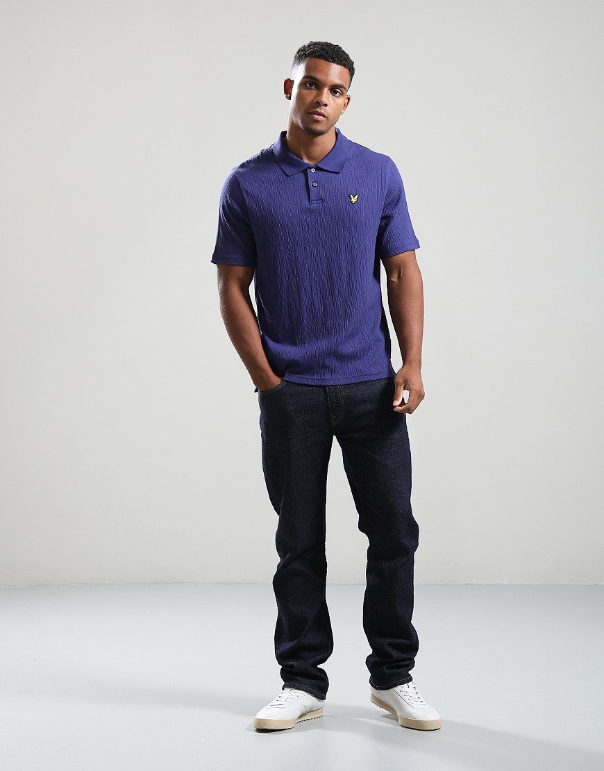 Lyle & Scott Crepe Polo Shirt Deep Indigo