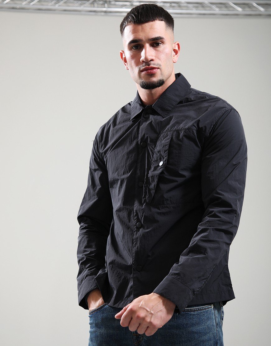 Lyle & Scott Crinkle Nylon Overshirt Black Ice