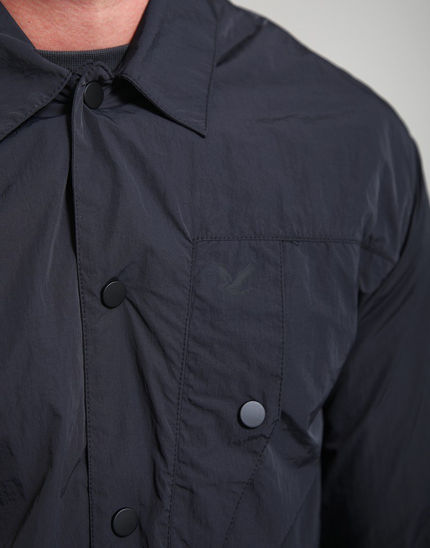 Lyle & Scott Crinkle Nylon Overshirt Black Ice