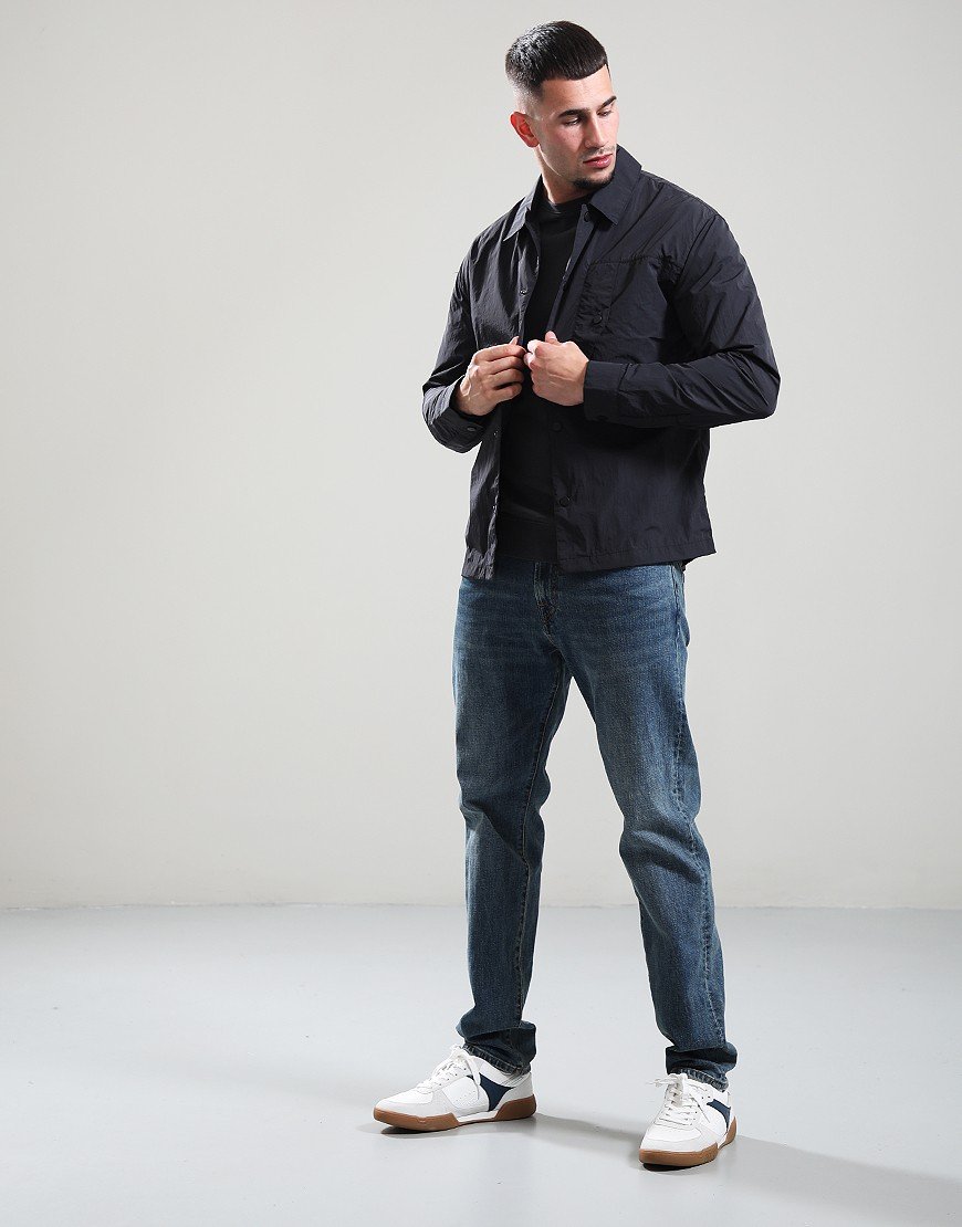 Lyle & Scott Crinkle Nylon Overshirt Black Ice