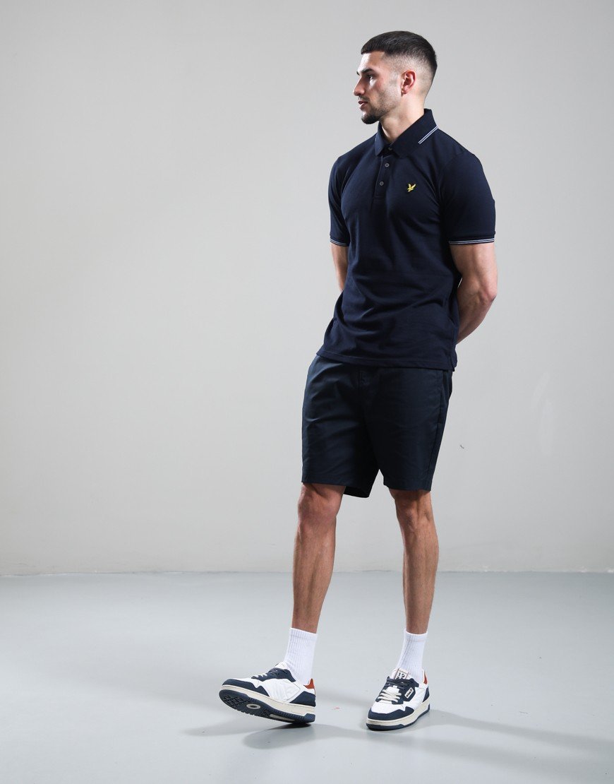 Lyle & Scott Fine Tipped Polo Shirt Dark Navy/Chalk Blue