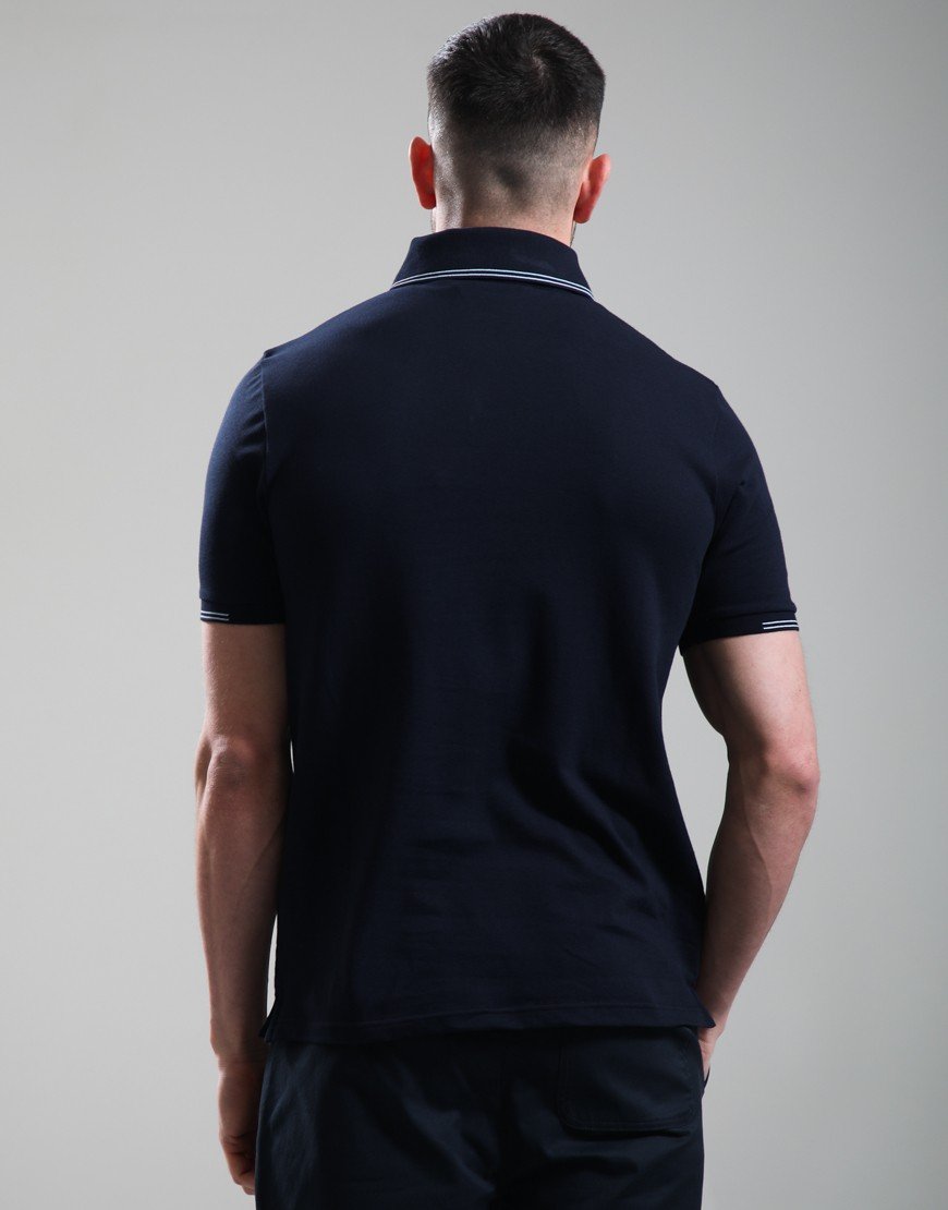Lyle & Scott Fine Tipped Polo Shirt Dark Navy/Chalk Blue