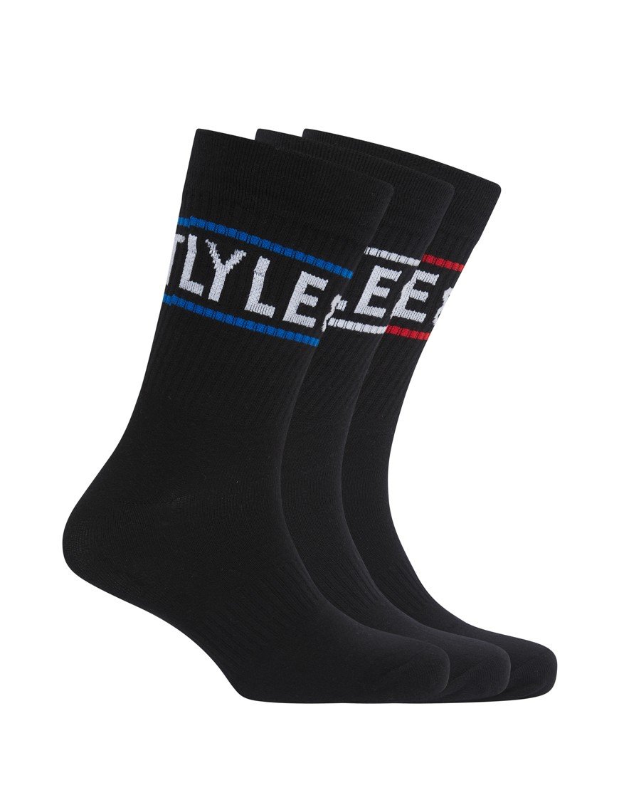 Lyle & Scott Glencoe 3 Pack Socks Black