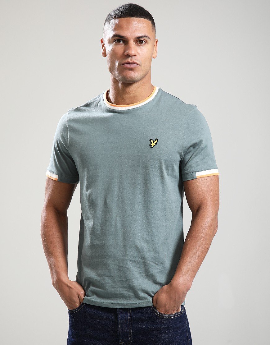 Lyle & Scott Half Tipped T-Shirt Green Mercurial