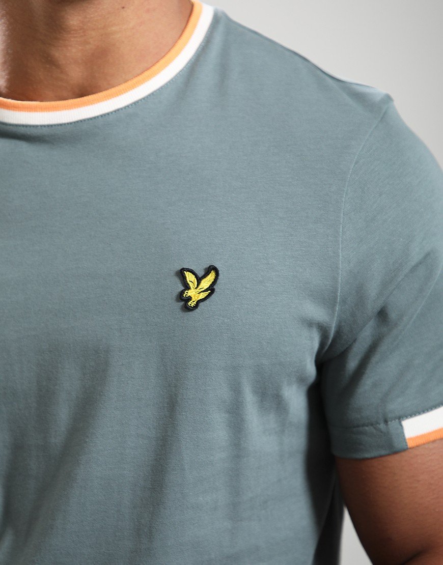 Lyle & Scott Half Tipped T-Shirt Green Mercurial
