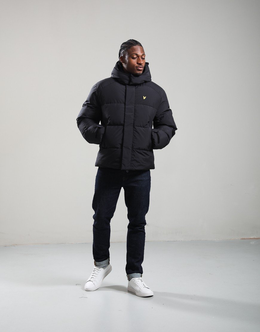 Lyle & Scott Hooded Puffer Jacket Jet Black