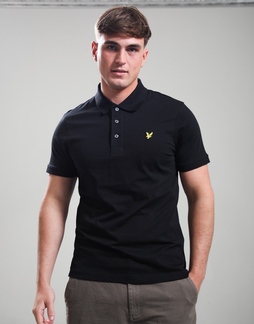 Lyle & Scott Jersey Polo Shirt Jet Black
