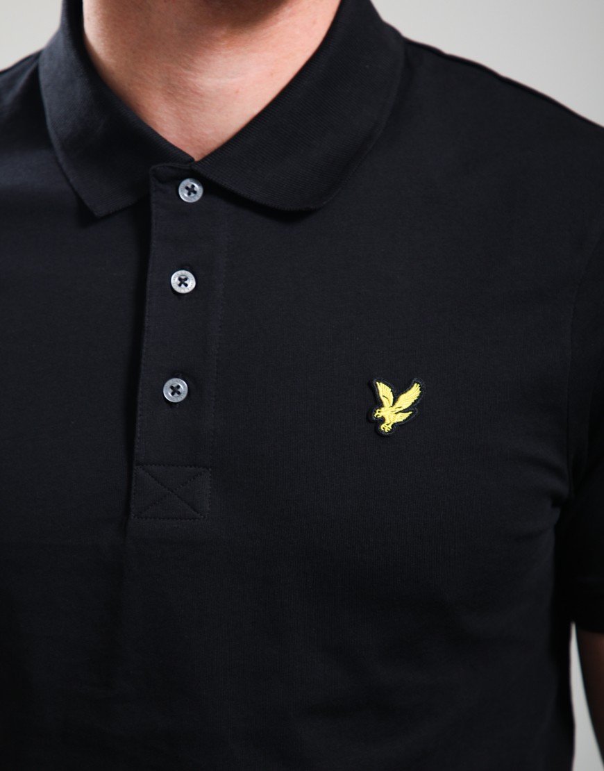 Lyle & Scott Jersey Polo Shirt Jet Black