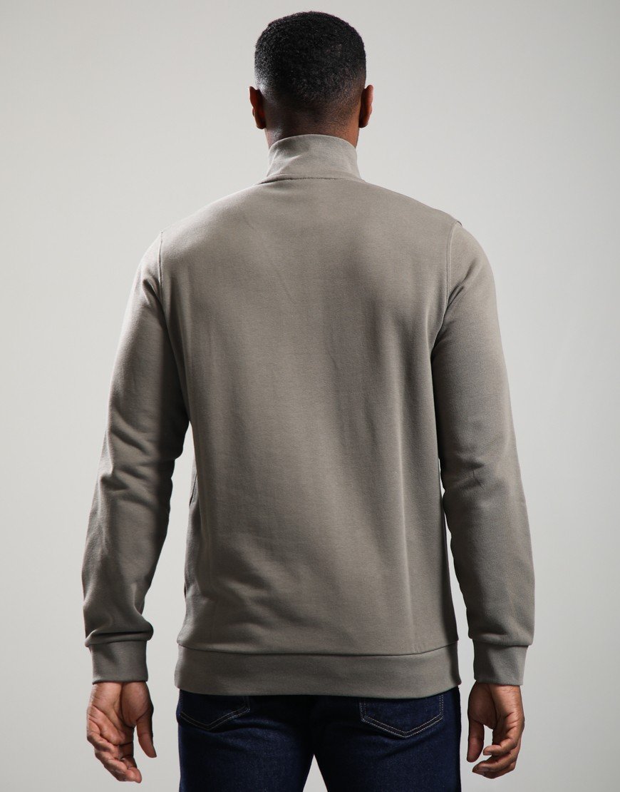 Lyle & Scott Loopback Quarter Zip Sweat Khaki Ash