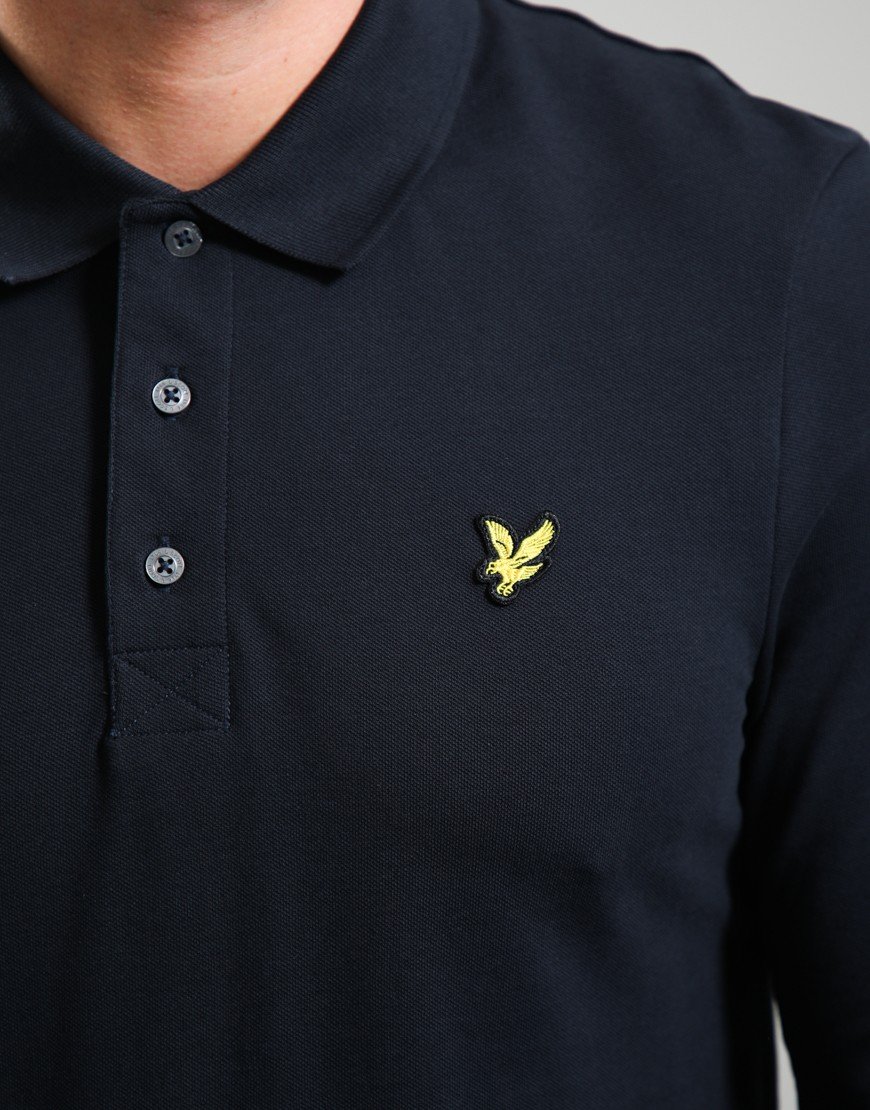 Lyle & Scott Long Sleeve Polo Shirt Dark Navy