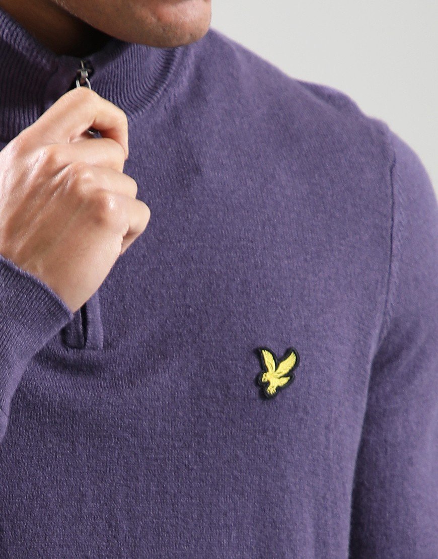 Lyle & Scott Merino Quarter Zip Knit Graystone
