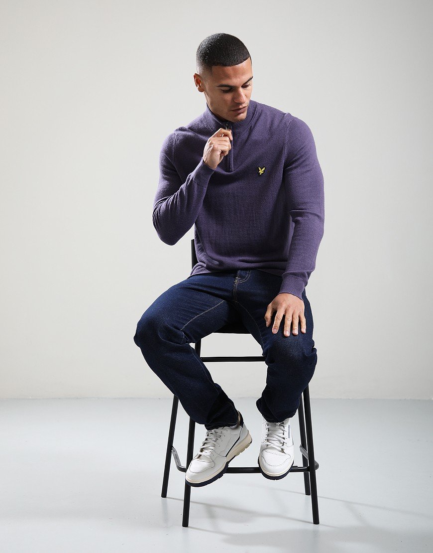 Lyle & Scott Merino Quarter Zip Knit Graystone